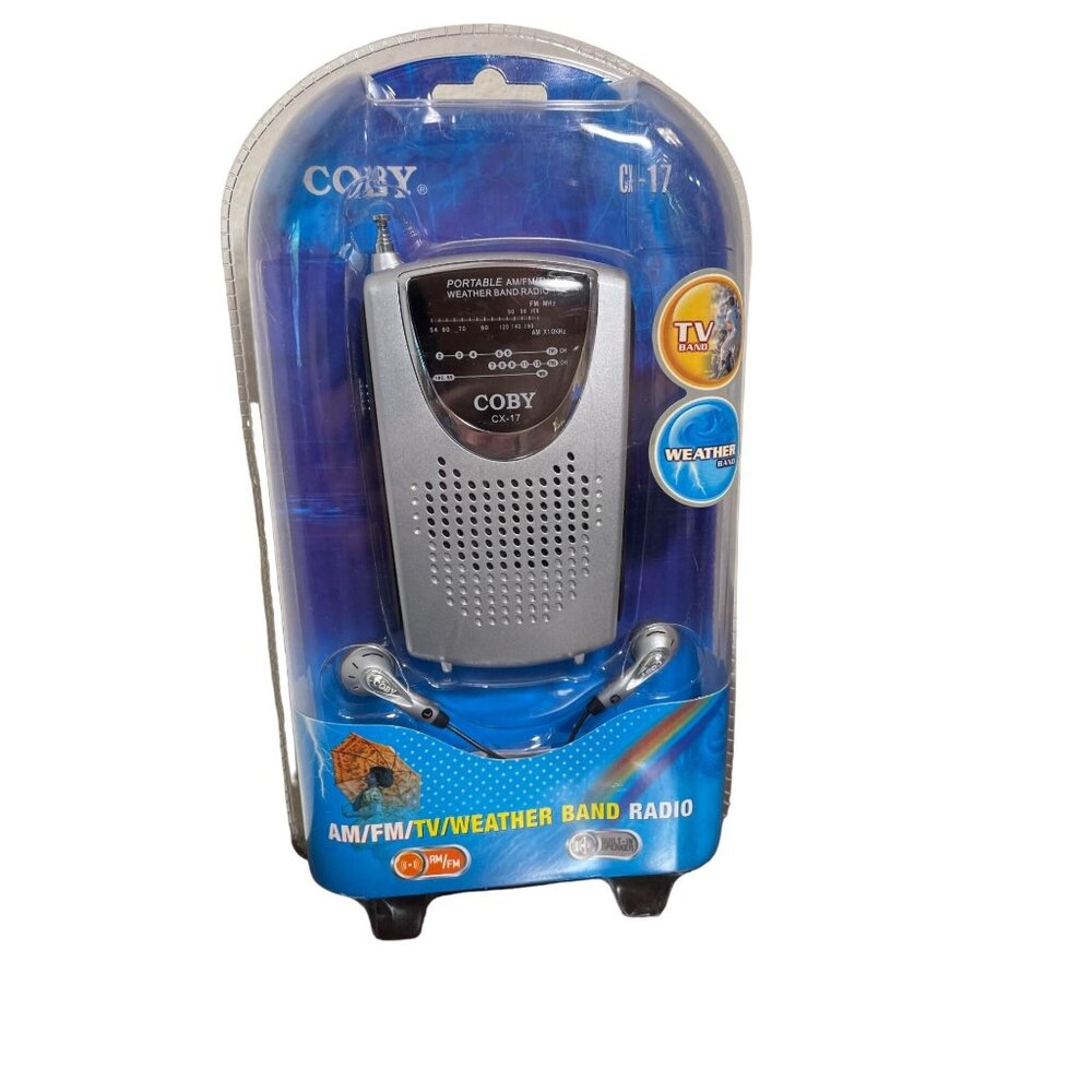 Vintage Coby CX-17 Portable Radio/TV/Weather Band Radio - New